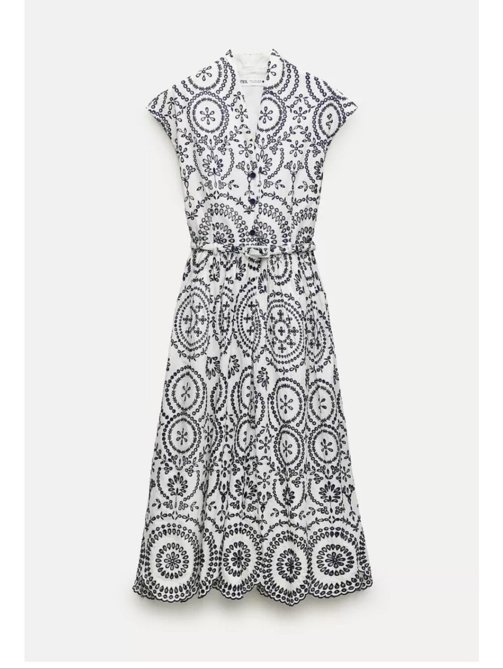 Zara CONTRAST EMBROIDERED DRESS ZW COLLECTION